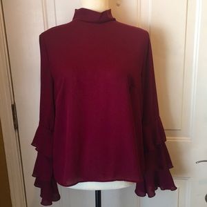 Seduction burgundy blouse size large